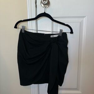 Zara Black Draped Women's Skirt